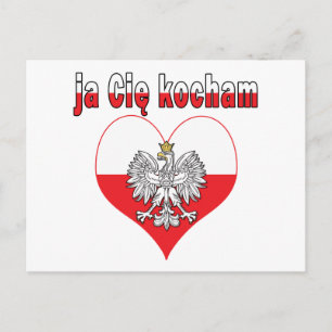ja Cie kocham Eagle Heart Postcard