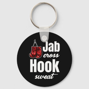 Jab Cross Hook Sweat Funny Kickboxing Martial Arts Key Ring