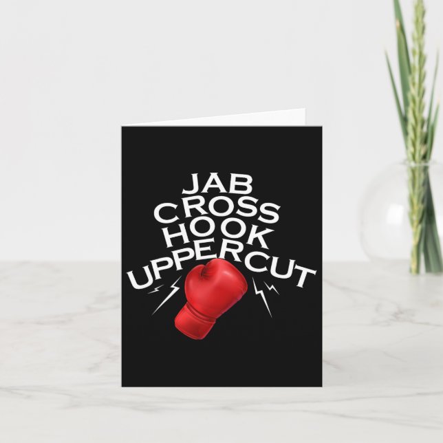 Jab Cross Hook Uppercut Boxer Funny Boxing Trainin Card (Front)