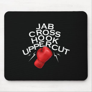 Jab Cross Hook Uppercut Boxer Funny Boxing Trainin Mouse Mat