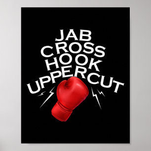 Jab Cross Hook Uppercut Boxer Funny Boxing Trainin Poster