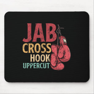 Jab Cross Hook Uppercut Boxer Work Kickboxing Girl Mouse Mat