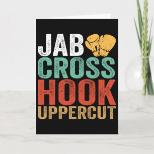 Jab Cross Hook Uppercut Boxer Workout Funny Kickbo Card