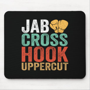 Jab Cross Hook Uppercut Boxer Workout Funny Kickbo Mouse Mat