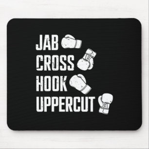 Jab Cross Hook Uppercut Boxer Workout Kickboxing Mouse Mat
