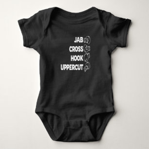 Jab Cross Hook Uppercut Boxing Boxer Box Baby Bodysuit