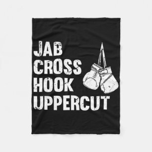 Jab Cross Hook Uppercut Boxing Fighting Technique Fleece Blanket