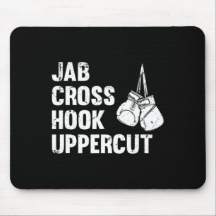 Jab Cross Hook Uppercut Boxing Fighting Technique Mouse Mat