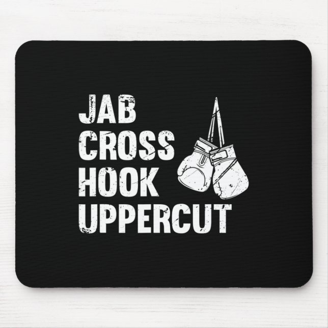Jab Cross Hook Uppercut Boxing Fighting Technique  Mouse Mat (Front)