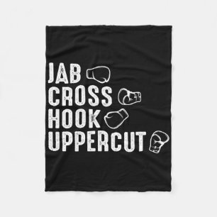 Jab Cross Hook Uppercut Boxing Gloves Boxer Fleece Blanket