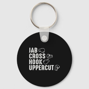 Jab Cross Hook Uppercut Boxing Gloves Boxer Key Ring