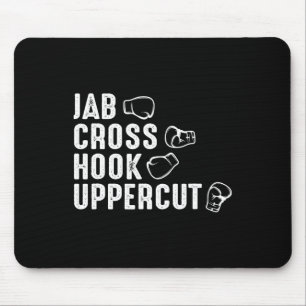 Jab Cross Hook Uppercut Boxing Gloves Boxer  Mouse Mat