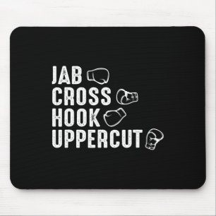 Jab Cross Hook Uppercut Boxing Gloves Boxer Mouse Mat