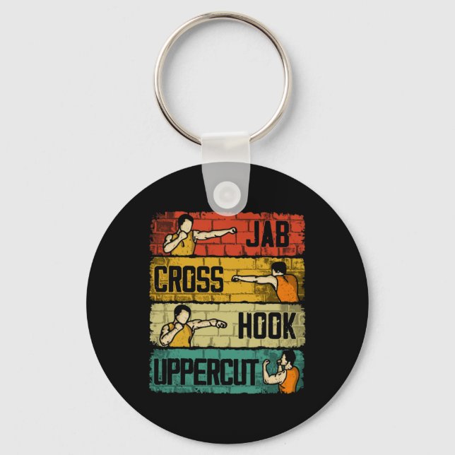 Jab Cross Hook Uppercut Boxing  Key Ring (Front)