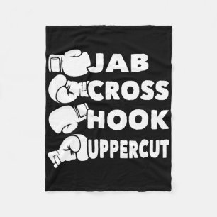 Jab Cross Hook Uppercut - Boxing Lover Gym Boxer K Fleece Blanket