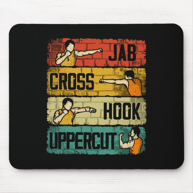 Jab Cross Hook Uppercut Boxing  Mouse Mat (Front)