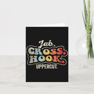 Jab Cross Hook Uppercut Boxing Retro Vintage Card