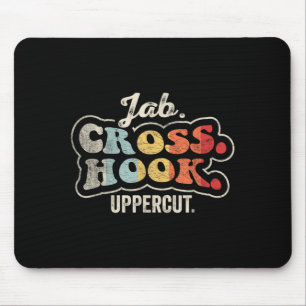 Jab Cross Hook Uppercut Boxing Retro Vintage Mouse Mat