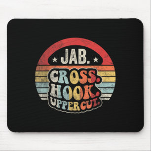 Jab Cross Hook Uppercut Boxing Retro Vintage Mouse Mat