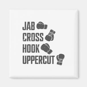 Jab Cross Hook Uppercut Funny Boxing Coach Trainin Magnet