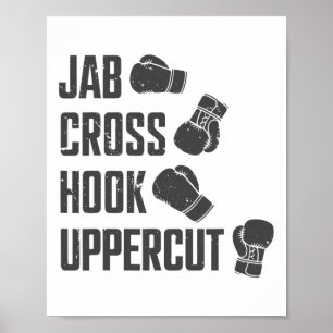 Jab Cross Hook Uppercut Funny Boxing Coach Trainin Poster