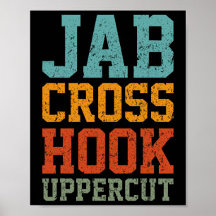 Jab Cross Hook Uppercut Funny Boxing Coach Trainin Poster