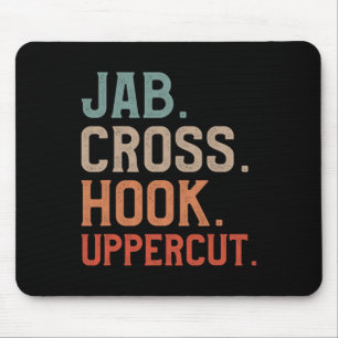 Jab Cross Hook Uppercut Kickboxer Kickboxing  Mouse Mat