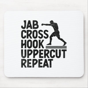 Jab Cross Hook Uppercut Repeat Boxer Sports Athlet Mouse Mat