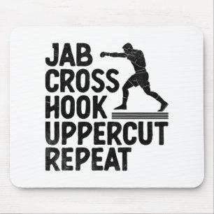 Jab Cross Hook Uppercut Repeat Boxer Sports Athlet Mouse Mat