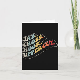 Jab Cross Hook Uppercut Retro Boxing Combat Sports Card