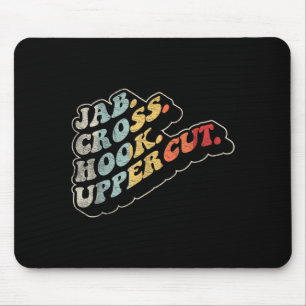 Jab Cross Hook Uppercut Retro Boxing Combat Sports Mouse Mat