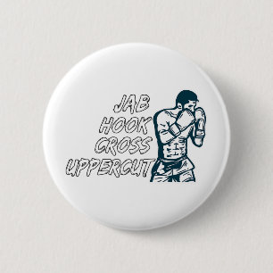 Jab Hook Cross Uppercut Boxing For Boxer Men Boys 6 Cm Round Badge