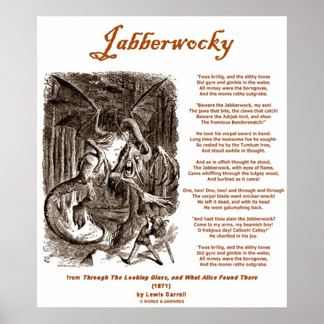Jabberwocky (Lewis Carroll Through Looking Glass) Poster (Front)