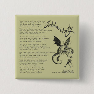 Jabberwocky Poem 15 Cm Square Badge