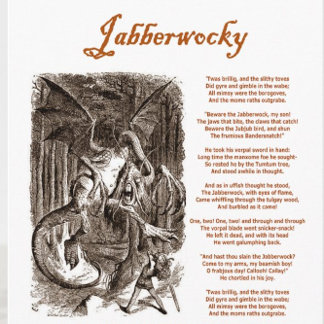 Jabberwocky Poem by Lewis Carroll (Black Adder) Card