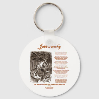 Jabberwocky Poem by Lewis Carroll (Black Adder) Key Ring