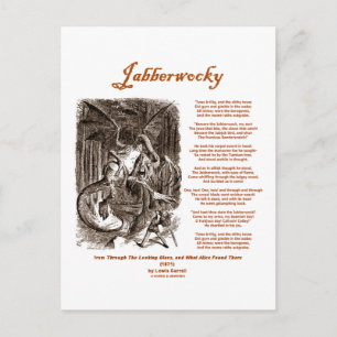 Jabberwocky Poem by Lewis Carroll (Black Adder) Postcard