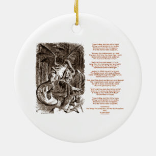 Jabberwocky Poem by Lewis Carroll Ceramic Tree Decoration