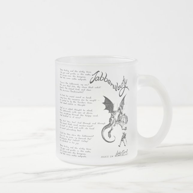 Jabberwocky Poem Frosted Glass Coffee Mug (Right)