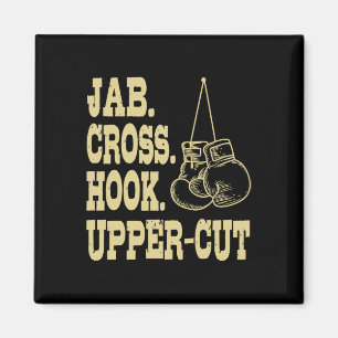 Jabs. Cross. Hook. Upper-cut Boxing Trainee Coach  Magnet