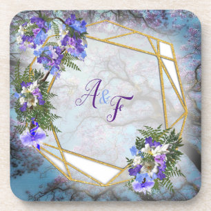 Jacaranda Blooms & Lily Bouquet Coaster