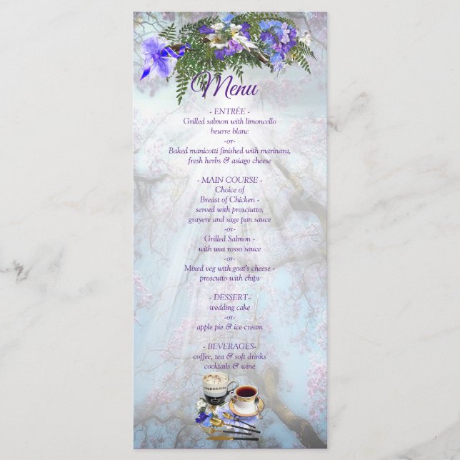 Jacaranda Blooms & Lily  Bouquet Menu (Front)