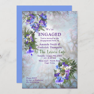 Jacaranda Blooms & Lily Bouquet Party Invitation