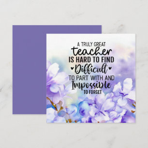 Jacaranda flowers for teacher  thank you card