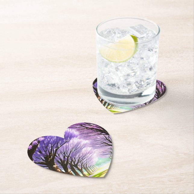 Jacaranda Grove Oil Paint,  Paper Coaster (Insitu)