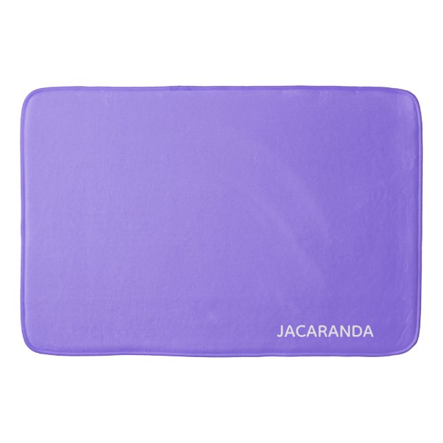 Jacaranda purple color name bath mat (Front)
