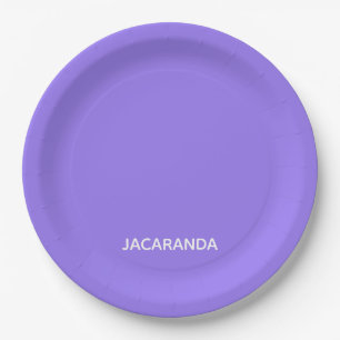 Jacaranda purple color name paper plate