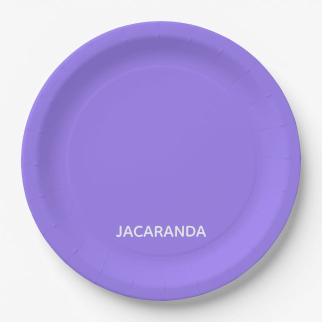 Jacaranda purple color name paper plate (Front)