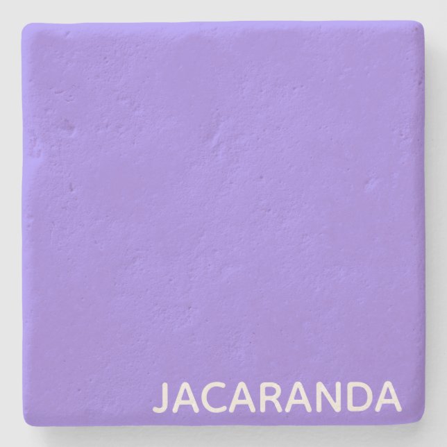 Jacaranda purple color name stone coaster (Front)