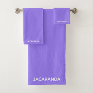 Jacaranda purple colour name bath towel set